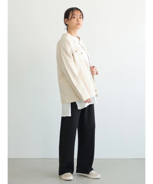 AMERICAN HOLIC（アメリカンホリック）の「ノーカラーCPOブルゾン（ブルゾン・レディース・オフホワイト/インディゴブルー・FREE）」の12枚目の写真