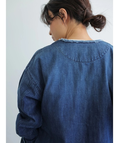 AMERICAN HOLIC（アメリカンホリック）の「ノーカラーCPOブルゾン（ブルゾン・レディース・オフホワイト/インディゴブルー・FREE）」の7枚目の写真