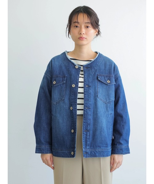 AMERICAN HOLIC（アメリカンホリック）の「ノーカラーCPOブルゾン（ブルゾン・レディース・オフホワイト/インディゴブルー・FREE）」の17枚目の写真