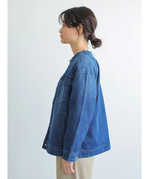 AMERICAN HOLIC（アメリカンホリック）の「ノーカラーCPOブルゾン（ブルゾン・レディース・オフホワイト/インディゴブルー・FREE）」の13枚目の写真