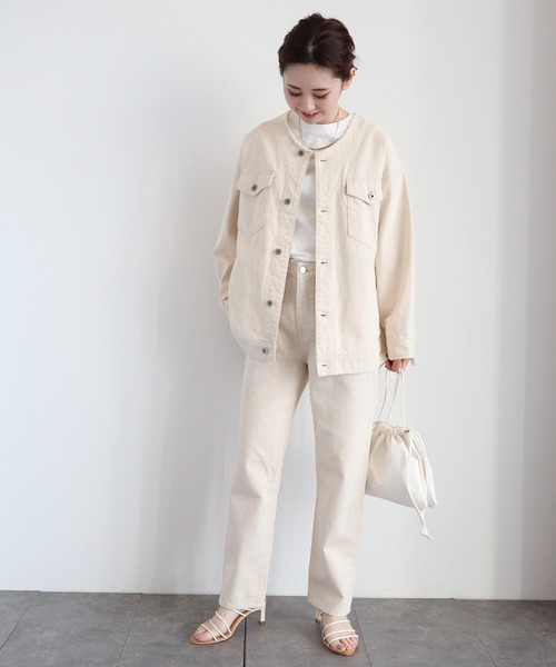 AMERICAN HOLIC（アメリカンホリック）の「ノーカラーCPOブルゾン（ブルゾン・レディース・オフホワイト/インディゴブルー・FREE）」の20枚目の写真