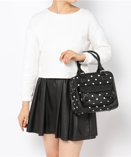 ROSE BUD（ローズバッド）の「M02990-1 LEATHER SMALL SQUARE BAG（ショルダーバッグ・レディース・ブラック/パープル/ブラック×ホワイト・ONE SIZE）」の8枚目の写真