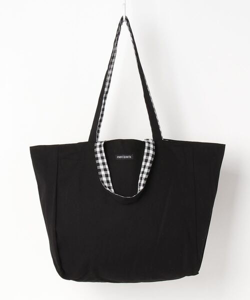 SFW（エスエフダブリュー）の「リバーシブル トート&ショルダーバッグ ギンガムチェック（トートバッグ・レディース・ブラック/イエロー/カーキ/ブルー/ピンク・FREE）」の2枚目の写真