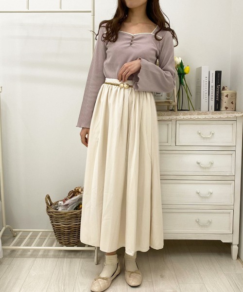 apres jour（アプレジュール）の「ハートネック針抜きトップス【ZOZOTOWN限定アイテム】（Tシャツ/カットソー・レディース・ラベンダー/ブラック/アイボリー/モカ/サックスブルー・フリー/X-LARGE）」の18枚目の写真