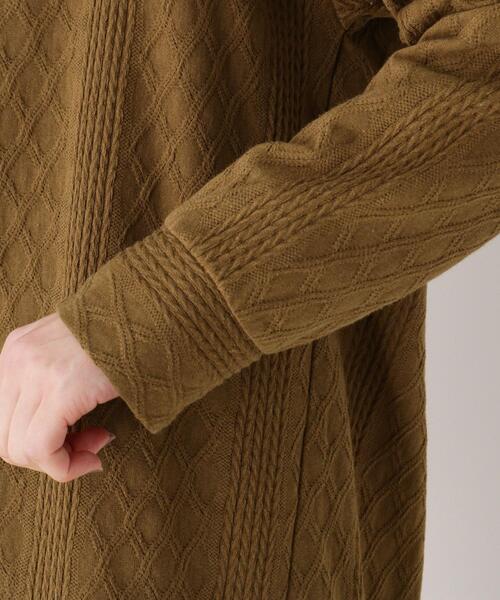 pink adobe(ピンクアドベ)の「◆【M-LL】ふくれジャカードトッパーカーディガン(カーディガン/ボレロ・レディース・ダークブラウン/アイボリー/キャメル・40/38/42)」の6枚目の写真