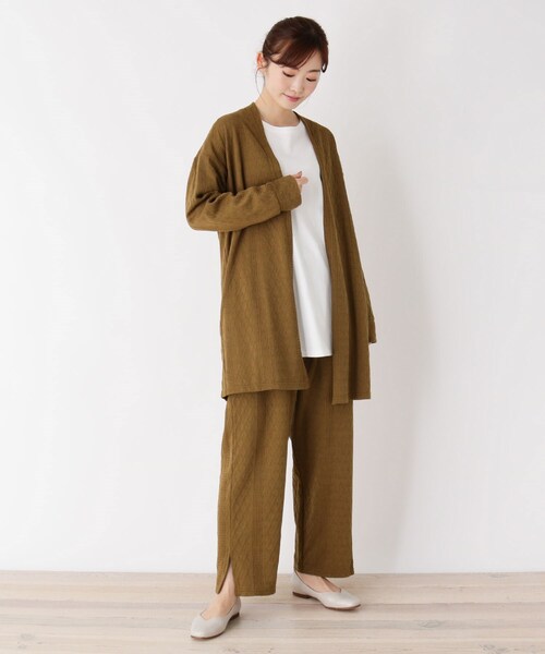 pink adobe(ピンクアドベ)の「◆【M-LL】ふくれジャカードトッパーカーディガン(カーディガン/ボレロ・レディース・ダークブラウン/アイボリー/キャメル・40/38/42)」の7枚目の写真