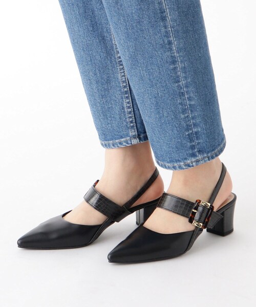 ESPERANZA（エスペランサ）の「◆【残りわずか】べっ甲バックルベルトコンビパンプス（サンダル・レディース・ブラック系8/イエロー系8/アイボリー系8・L/S/LL/M）」の9枚目の写真