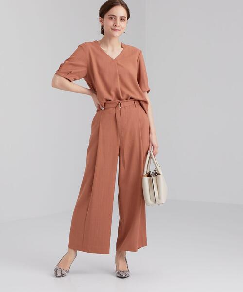 green label relaxing(グリーンレーベルリラクシング)の「◆CB リネンライク カレンダー ワイド パンツ -BP ◇No13◇(その他パンツ・レディース・ナチュラル/ダークブラウン/オレンジ・34/36/38/40/42/44/46)」の14枚目の写真