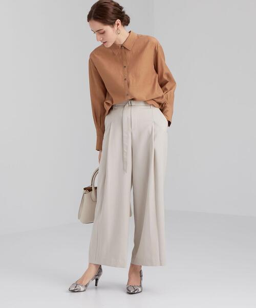 green label relaxing(グリーンレーベルリラクシング)の「◆CB リネンライク カレンダー ワイド パンツ -BP ◇No13◇(その他パンツ・レディース・ナチュラル/ダークブラウン/オレンジ・34/36/38/40/42/44/46)」の16枚目の写真
