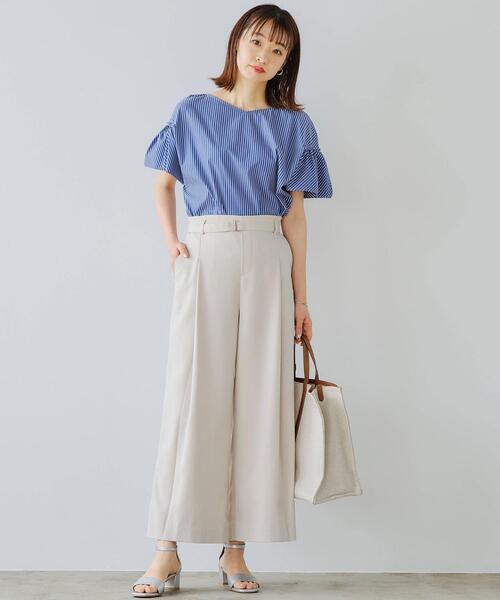 green label relaxing(グリーンレーベルリラクシング)の「◆CB リネンライク カレンダー ワイド パンツ -BP ◇No13◇(その他パンツ・レディース・ナチュラル/ダークブラウン/オレンジ・34/36/38/40/42/44/46)」の20枚目の写真