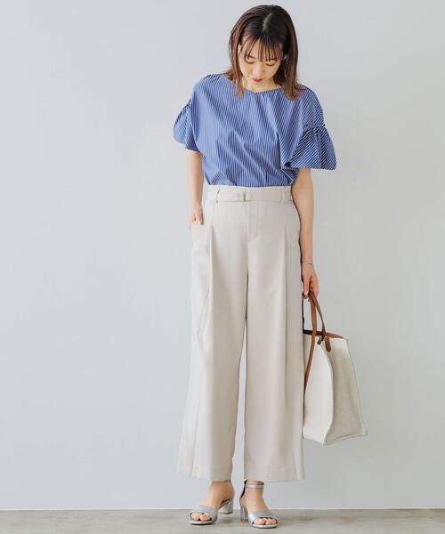 green label relaxing(グリーンレーベルリラクシング)の「◆CB リネンライク カレンダー ワイド パンツ -BP ◇No13◇(その他パンツ・レディース・ナチュラル/ダークブラウン/オレンジ・34/36/38/40/42/44/46)」の21枚目の写真