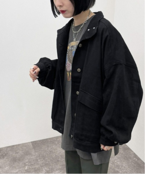 apres jour mignon(アプレジュールミニョン)の「バックレースアップミリタリーブルゾン【ZOZOTOWN限定アイテム】(ブルゾン・レディース・カーキ/ブラック・フリー/X-LARGE)」の4枚目の写真