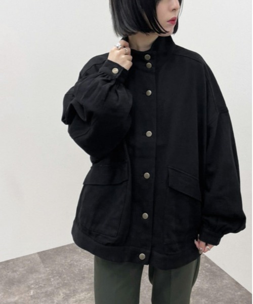 apres jour mignon(アプレジュールミニョン)の「バックレースアップミリタリーブルゾン【ZOZOTOWN限定アイテム】(ブルゾン・レディース・カーキ/ブラック・フリー/X-LARGE)」の6枚目の写真
