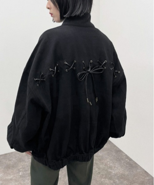 apres jour mignon(アプレジュールミニョン)の「バックレースアップミリタリーブルゾン【ZOZOTOWN限定アイテム】(ブルゾン・レディース・カーキ/ブラック・フリー/X-LARGE)」の9枚目の写真