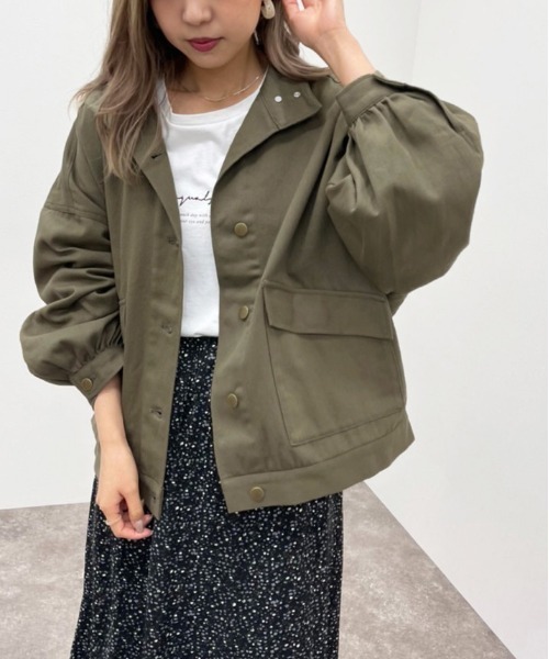 apres jour mignon(アプレジュールミニョン)の「バックレースアップミリタリーブルゾン【ZOZOTOWN限定アイテム】(ブルゾン・レディース・カーキ/ブラック・フリー/X-LARGE)」の20枚目の写真