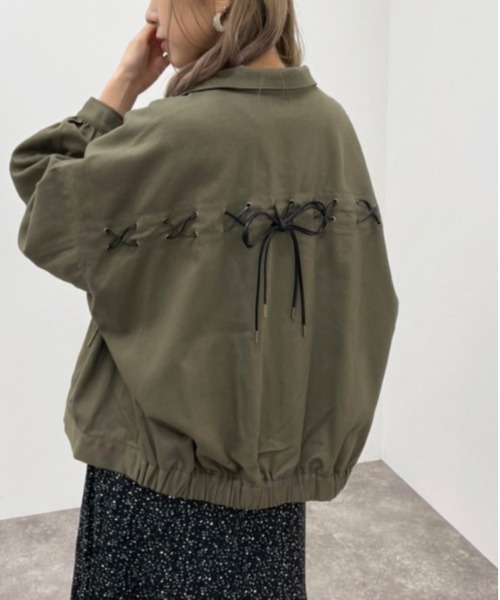 apres jour mignon(アプレジュールミニョン)の「バックレースアップミリタリーブルゾン【ZOZOTOWN限定アイテム】(ブルゾン・レディース・カーキ/ブラック・フリー/X-LARGE)」の22枚目の写真