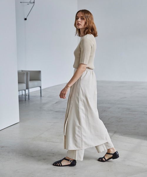 BONLECILL（ボンルシール）の「リネンライク センタータックイージーパンツ（スラックス・レディース・ブラウン/バーガンディー/アイボリー・FREE）」の9枚目の写真