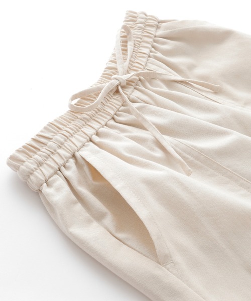 BONLECILL（ボンルシール）の「リネンライク センタータックイージーパンツ（スラックス・レディース・ブラウン/バーガンディー/アイボリー・FREE）」の12枚目の写真