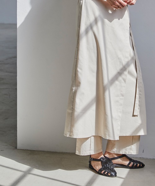 BONLECILL（ボンルシール）の「リネンライク センタータックイージーパンツ（スラックス・レディース・ブラウン/バーガンディー/アイボリー・FREE）」の14枚目の写真