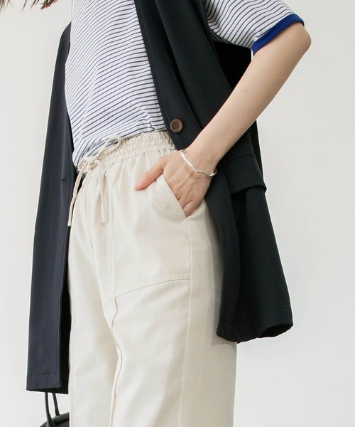 BONLECILL（ボンルシール）の「リネンライク センタータックイージーパンツ（スラックス・レディース・ブラウン/バーガンディー/アイボリー・FREE）」の17枚目の写真