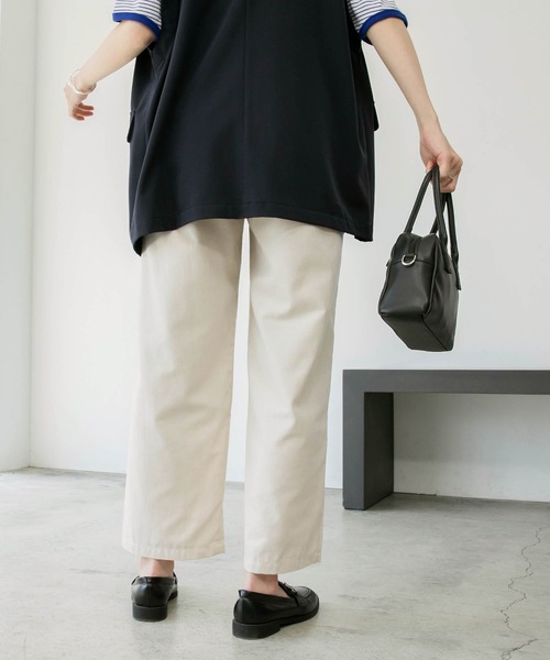 BONLECILL（ボンルシール）の「リネンライク センタータックイージーパンツ（スラックス・レディース・ブラウン/バーガンディー/アイボリー・FREE）」の18枚目の写真