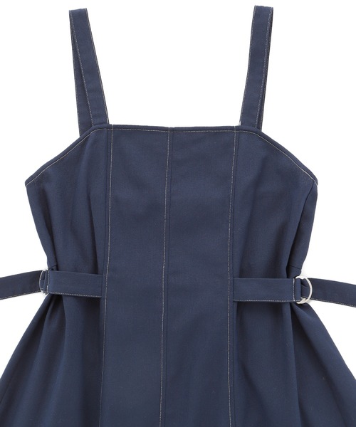BONLECILL(ボンルシール)の「サイドベルト付きジャンスカワンピース(ジャンパースカート・レディース・ネイビー/アイボリー・FREE)」の8枚目の写真