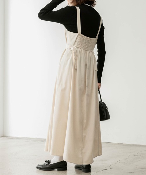 BONLECILL(ボンルシール)の「サイドベルト付きジャンスカワンピース(ジャンパースカート・レディース・ネイビー/アイボリー・FREE)」の11枚目の写真