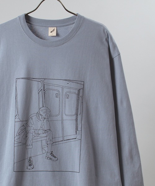 SlashDate(スラッシュデイト)の「手書き風 イラストロングTシャツ(Tシャツ/カットソー・メンズ・ホワイト/ベージュ系その他2/ベージュ系その他/ホワイト系その他2/ベージュ/グリーン系その他/ベージュ系その他3/ホワイト系その他/ブルー系その他/ライトブルー/ホワイト系その他3/グリーン・XL/L/M)」の12枚目の写真