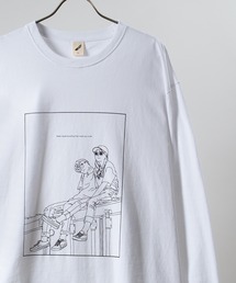 手書き風 イラストロングTシャツ