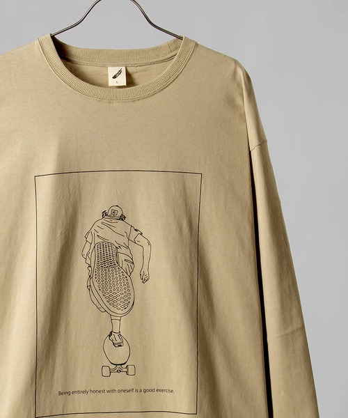 SlashDate(スラッシュデイト)の「手書き風 イラストロングTシャツ(Tシャツ/カットソー・メンズ・ホワイト/ベージュ系その他2/ベージュ系その他/ホワイト系その他2/ベージュ/グリーン系その他/ベージュ系その他3/ホワイト系その他/ブルー系その他/ライトブルー/ホワイト系その他3/グリーン・XL/L/M)」の7枚目の写真