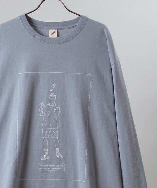 SlashDate(スラッシュデイト)の「手書き風 イラストロングTシャツ(Tシャツ/カットソー・メンズ・ホワイト/ベージュ系その他2/ベージュ系その他/ホワイト系その他2/ベージュ/グリーン系その他/ベージュ系その他3/ホワイト系その他/ブルー系その他/ライトブルー/ホワイト系その他3/グリーン・XL/L/M)」の11枚目の写真