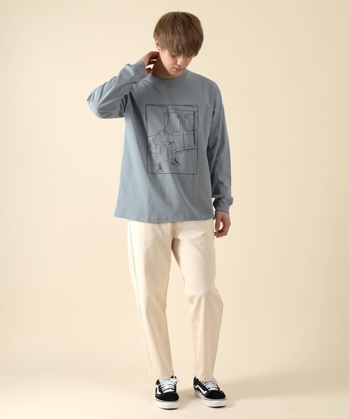 SlashDate(スラッシュデイト)の「手書き風 イラストロングTシャツ(Tシャツ/カットソー・メンズ・ホワイト/ベージュ系その他2/ベージュ系その他/ホワイト系その他2/ベージュ/グリーン系その他/ベージュ系その他3/ホワイト系その他/ブルー系その他/ライトブルー/ホワイト系その他3/グリーン・XL/L/M)」の21枚目の写真