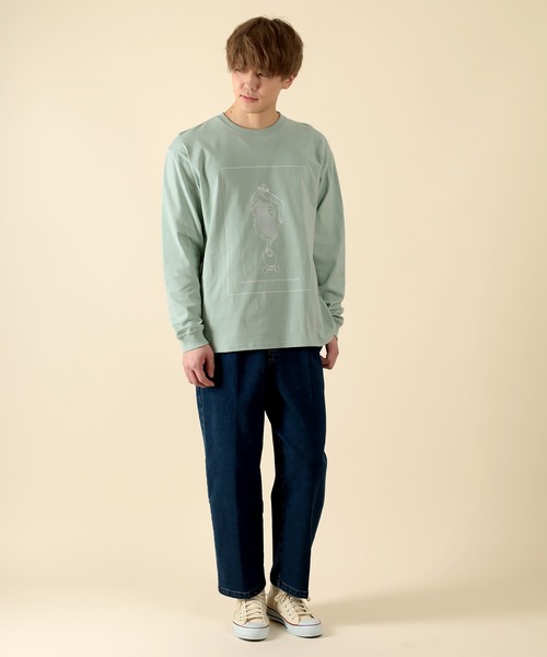 SlashDate(スラッシュデイト)の「手書き風 イラストロングTシャツ(Tシャツ/カットソー・メンズ・ホワイト/ベージュ系その他2/ベージュ系その他/ホワイト系その他2/ベージュ/グリーン系その他/ベージュ系その他3/ホワイト系その他/ブルー系その他/ライトブルー/ホワイト系その他3/グリーン・XL/L/M)」の17枚目の写真