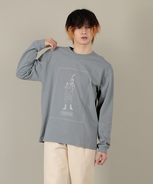 SlashDate(スラッシュデイト)の「手書き風 イラストロングTシャツ(Tシャツ/カットソー・メンズ・ホワイト/ベージュ系その他2/ベージュ系その他/ホワイト系その他2/ベージュ/グリーン系その他/ベージュ系その他3/ホワイト系その他/ブルー系その他/ライトブルー/ホワイト系その他3/グリーン・XL/L/M)」の18枚目の写真