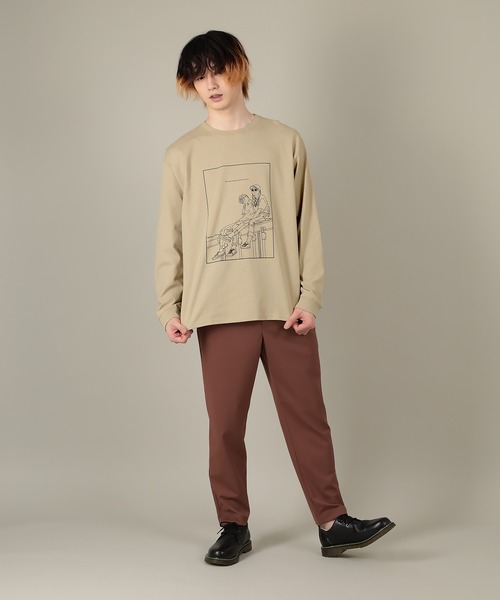 SlashDate(スラッシュデイト)の「手書き風 イラストロングTシャツ(Tシャツ/カットソー・メンズ・ホワイト/ベージュ系その他2/ベージュ系その他/ホワイト系その他2/ベージュ/グリーン系その他/ベージュ系その他3/ホワイト系その他/ブルー系その他/ライトブルー/ホワイト系その他3/グリーン・XL/L/M)」の13枚目の写真