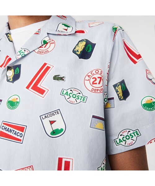 LACOSTE(ラコステ)の「ランドスケープグラフィックオープンネックシャツ(シャツ/ブラウス・メンズ・スカイブルー/ライトブルー/ピンク・38/39/41/40)」の15枚目の写真