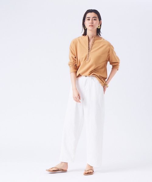 qualite（カリテ）の「パイル2WAYカットソー（Tシャツ/カットソー・レディース・オフホワイト/オレンジ/スミクロ・フリー）」の17枚目の写真