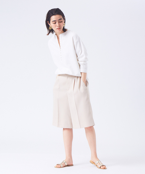 qualite（カリテ）の「パイル2WAYカットソー（Tシャツ/カットソー・レディース・オフホワイト/オレンジ/スミクロ・フリー）」の7枚目の写真