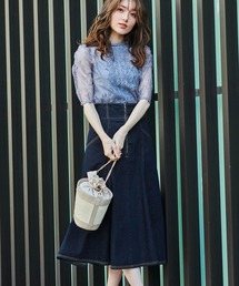 フレアヘムデニムスカート