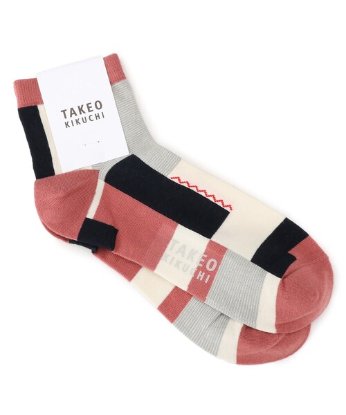 TAKEO KIKUCHI（タケオキクチ）の「◆パッチワーク アンクルソックス（ソックス/靴下・メンズ・ベージュ系その他7/ブルー系9/ピンク系・00）」の3枚目の写真