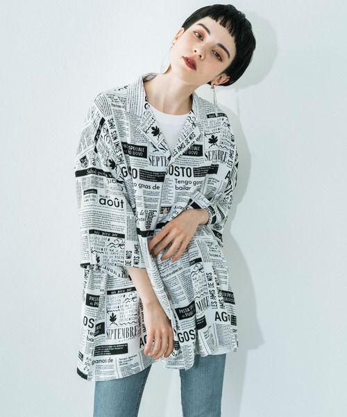 Ressaca（レサーカ）の「オーバーサイズ レーヨン アロハシャツ 総柄 オープンカラーシャツ（シャツ/ブラウス・メンズ・ベージュ/ホワイト系/ベージュ系/ブラック/その他1/ブラック系2/ホワイト/その他/ブラック系1/ブルー/ブラック系/ブルー系/ホワイト系1・M/L）」の4枚目の写真