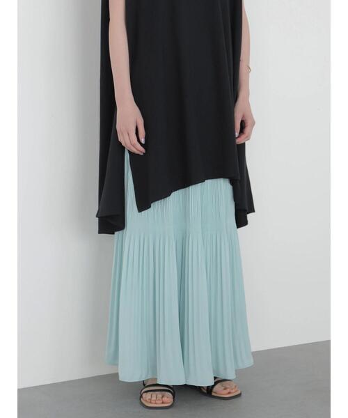 AMERICAN HOLIC（アメリカンホリック）の「マジョリカプリーツスカート＊（スカート・レディース・アイボリー/ブルー/サックスブルー/モカ・L/M）」の3枚目の写真