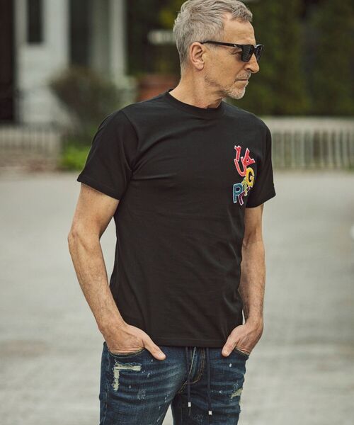 1piu1uguale3 RELAX(ウノピュウノウグァーレトレリラックス)の「【別注】1PIU1UGUALE3 RELAX/ウノピゥ ウノ ウグァーレ トレ リラックス/サガラ刺繍 Tシャツ(Tシャツ/カットソー・メンズ・ホワイト/ブラック・SMALL/MEDIUM/LARGE/X-LARGE/XX-LARGE)」の16枚目の写真