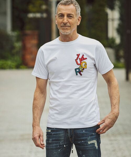 1piu1uguale3 RELAX(ウノピュウノウグァーレトレリラックス)の「【別注】1PIU1UGUALE3 RELAX/ウノピゥ ウノ ウグァーレ トレ リラックス/サガラ刺繍 Tシャツ(Tシャツ/カットソー・メンズ・ホワイト/ブラック・SMALL/MEDIUM/LARGE/X-LARGE/XX-LARGE)」の19枚目の写真