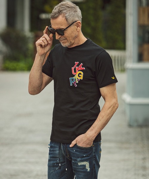 1piu1uguale3 RELAX(ウノピュウノウグァーレトレリラックス)の「【別注】1PIU1UGUALE3 RELAX/ウノピゥ ウノ ウグァーレ トレ リラックス/サガラ刺繍 Tシャツ(Tシャツ/カットソー・メンズ・ホワイト/ブラック・SMALL/MEDIUM/LARGE/X-LARGE/XX-LARGE)」の9枚目の写真