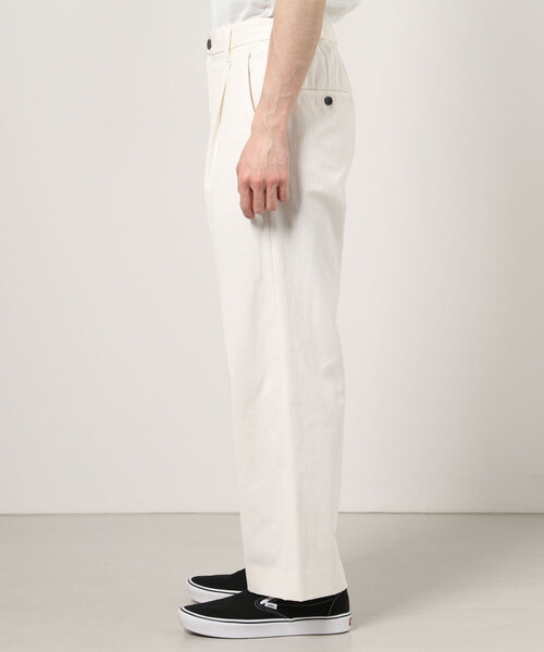 MAISON SPECIAL（メゾンスペシャル）の「《ユニセックスアイテム》マルチファブリック1タックイージーワイドパンツ 【MAISON SPECIAL/メゾンスペシャル】（その他パンツ・メンズ・ブラック/オフホワイト/ホワイト/パープル/グリーン/ピンク/ラベンダー・46/48/44）」の9枚目の写真