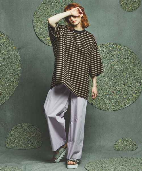 MAISON SPECIAL（メゾンスペシャル）の「《ユニセックスアイテム》マルチファブリック1タックイージーワイドパンツ 【MAISON SPECIAL/メゾンスペシャル】（その他パンツ・メンズ・ブラック/オフホワイト/ホワイト/パープル/グリーン/ピンク/ラベンダー・46/48/44）」の20枚目の写真