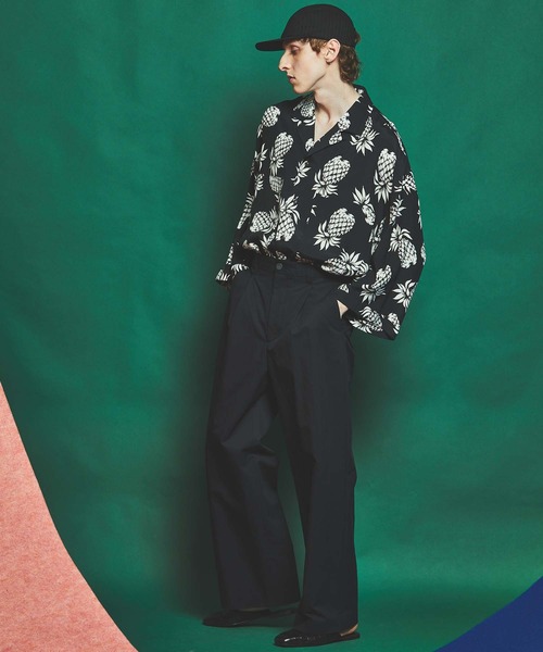 MAISON SPECIAL（メゾンスペシャル）の「《ユニセックスアイテム》マルチファブリック1タックイージーワイドパンツ 【MAISON SPECIAL/メゾンスペシャル】（その他パンツ・メンズ・ブラック/オフホワイト/ホワイト/パープル/グリーン/ピンク/ラベンダー・46/48/44）」の15枚目の写真