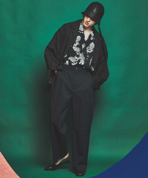 MAISON SPECIAL（メゾンスペシャル）の「《ユニセックスアイテム》マルチファブリック1タックイージーワイドパンツ 【MAISON SPECIAL/メゾンスペシャル】（その他パンツ・メンズ・ブラック/オフホワイト/ホワイト/パープル/グリーン/ピンク/ラベンダー・46/48/44）」の16枚目の写真