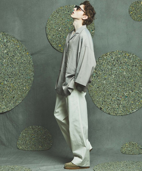 MAISON SPECIAL（メゾンスペシャル）の「《ユニセックスアイテム》マルチファブリック1タックイージーワイドパンツ 【MAISON SPECIAL/メゾンスペシャル】（その他パンツ・メンズ・ブラック/オフホワイト/ホワイト/パープル/グリーン/ピンク/ラベンダー・46/48/44）」の12枚目の写真